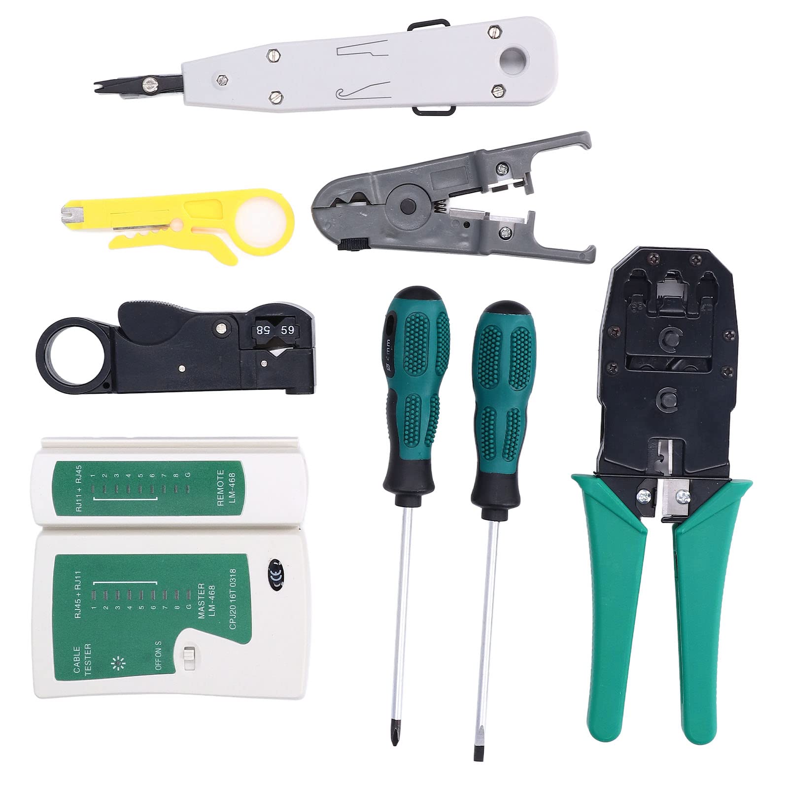 Outil de câble réseau, kit d'outils réseau, kit de sertissage de câble Ethernet portable, kit d'outils de maintenance de réparation de câble réseau pour les tests