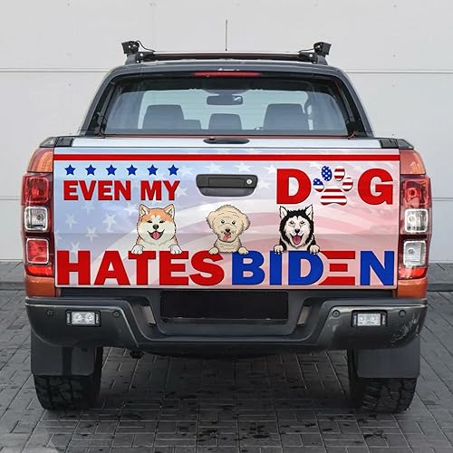 Even My Dogs Hate Biden - Calcomanía para puerta trasera de camión  Divertida calcomanía gráfica de vinilo F Biden para parachoques, envoltura de