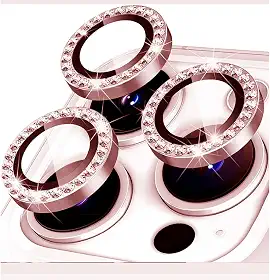 Kit 3 Películas Lente Câmera Strass Brilho Compatível Com iphone 14 15 Proteção