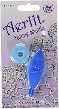 Handy Hands Aerlit Tatting Shuttle with 2 bobbins SHH434, Caribbean Sky