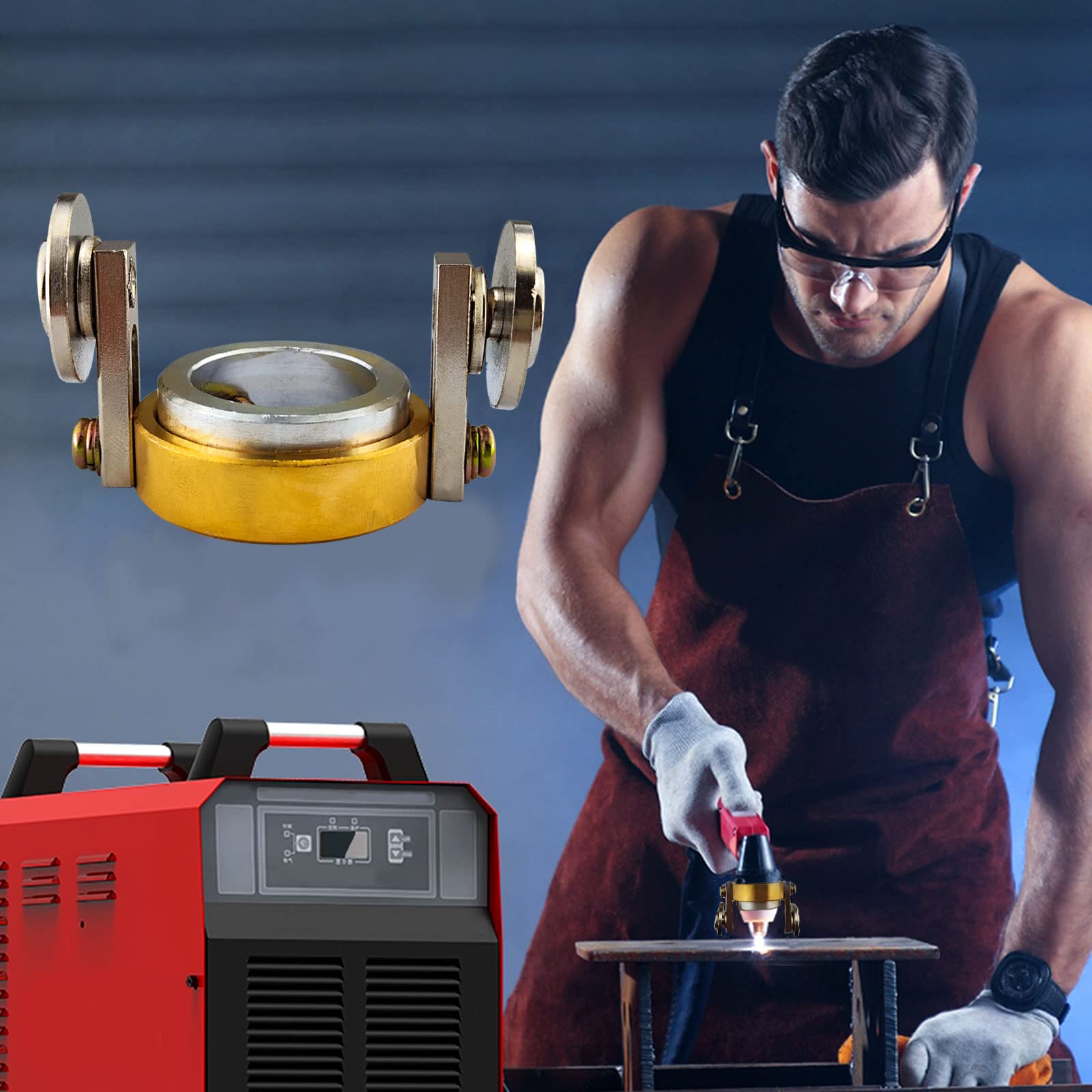 Plasma Cutting Roller Guide Wheel Spacer Cutting Roller Brass Welding Torch Wheel Plasma Cutter Circle for Plasma Cutter Oxygen Gun 60A AG60 SG55 (Inner diameter: 20-27mm)