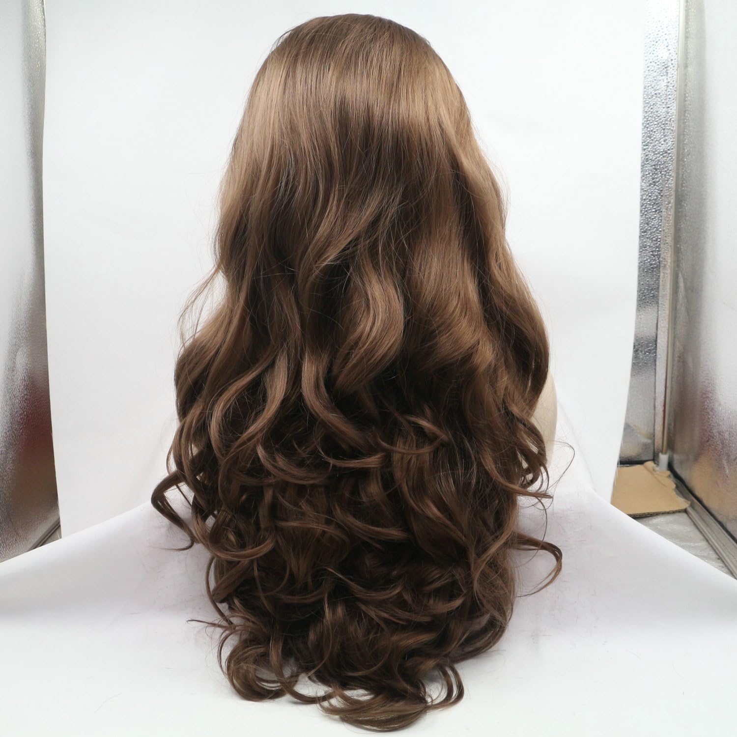 6# Dark Brown Wig Body Wave Heat Resistant Fiber Natural Brown Color Synthetic Lace Front Wigs for Women Natural Looking Synthetic Replacement Wig Daily Cosplay Party Halloween Drag Queen 26" - Image 4