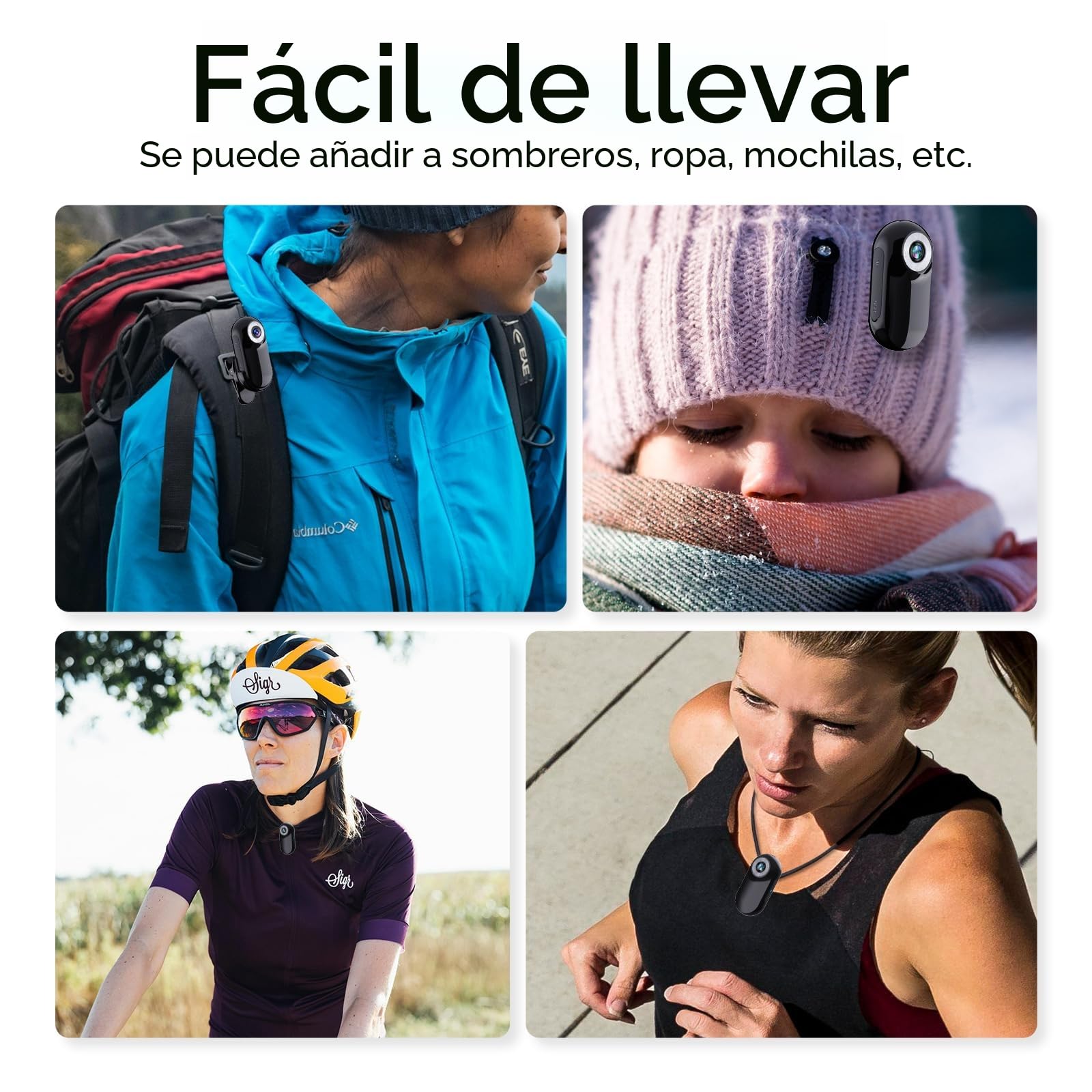 Xilecam Mini Camara Deportiva con Tarjeta de Memoria de 32GB, Camara Moto con Accesorios Cámara Casco Moto Ideal para Usar como Regalo Amiga(Negro Brillante)