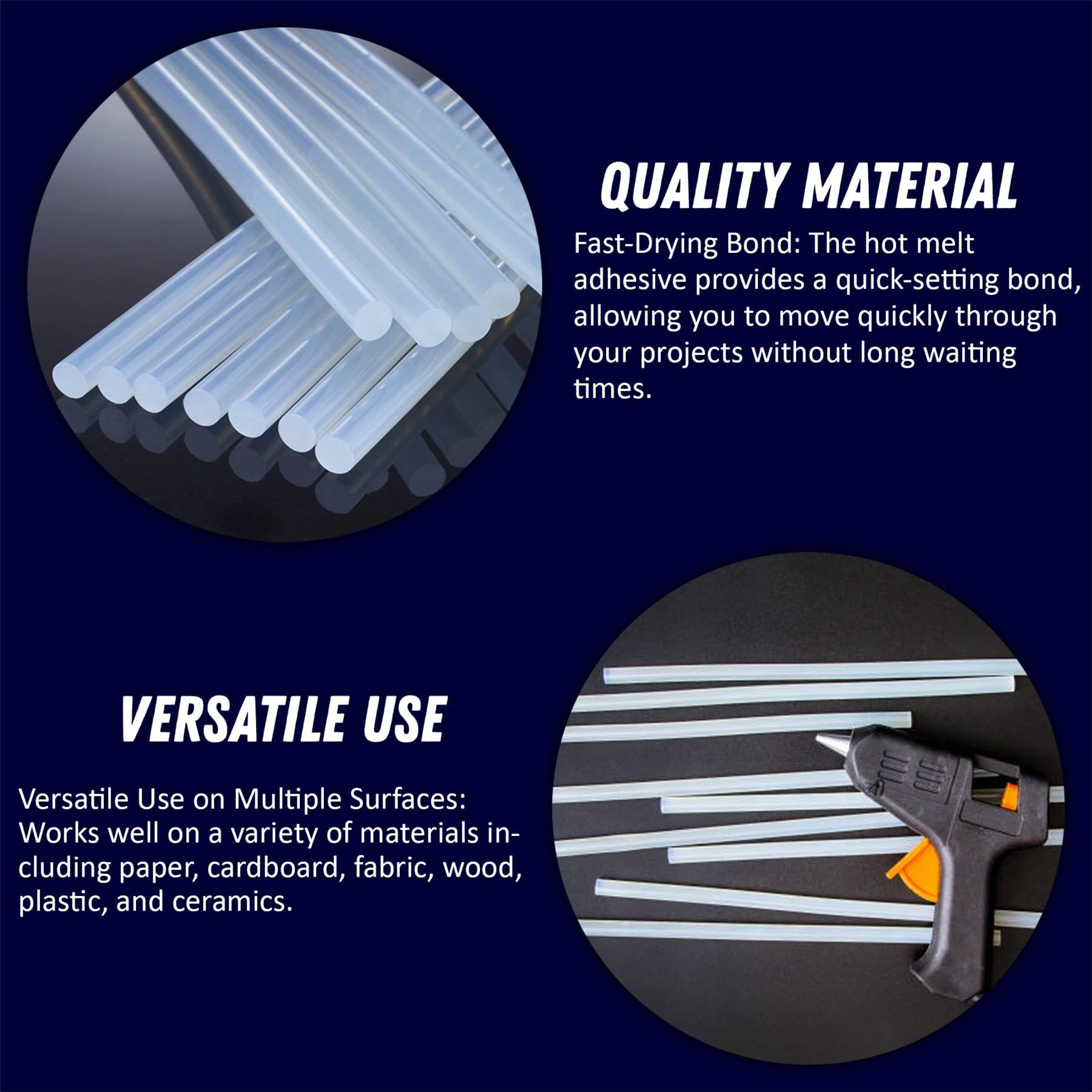 Dapetz ® 500 x klej termotopliwy, 11 mm x 100 mm, klej do pistoletu samoprzylepnego, ogólnego przeznaczenia, nadaje się do klejenia drewna, tkaniny, większości tworzyw sztucznych, ceramiki i lekkiego metalu