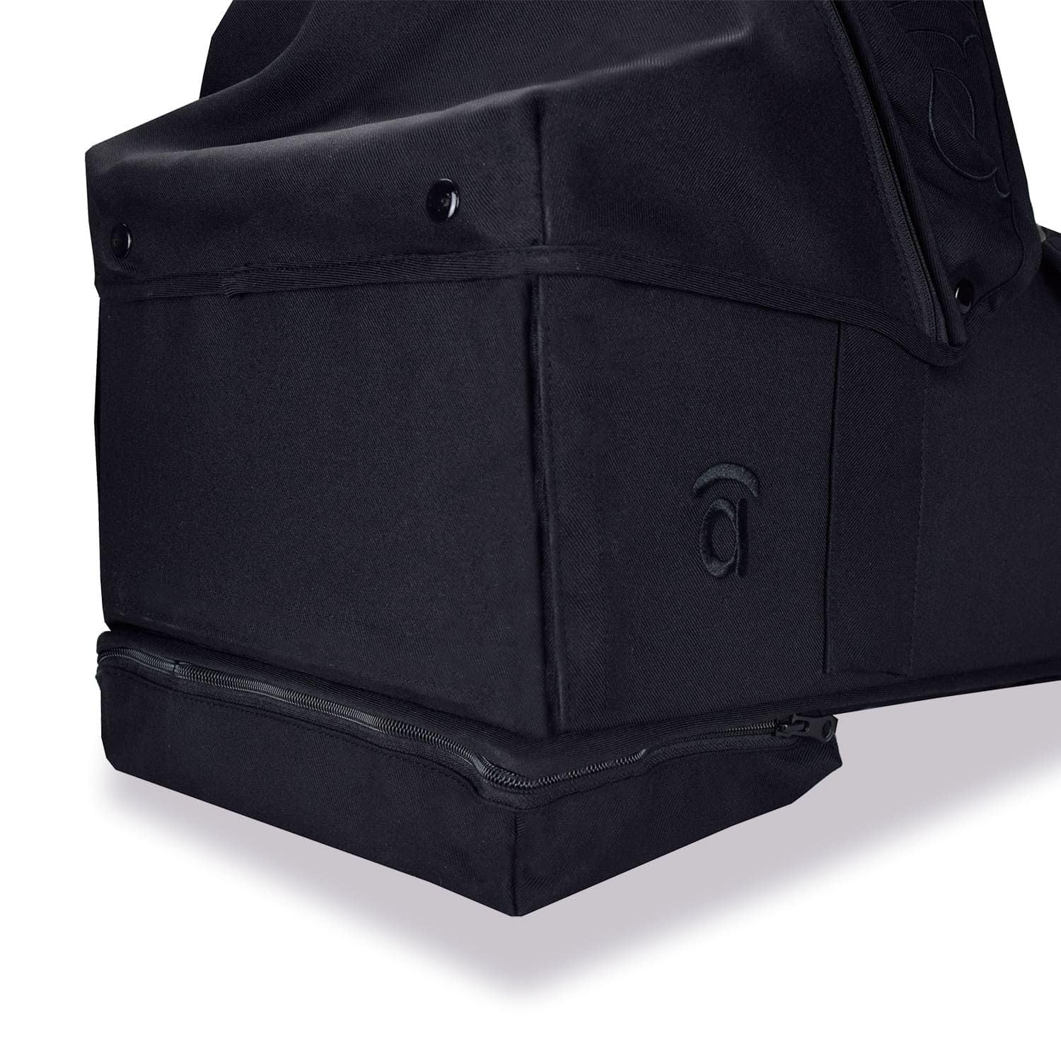 Asalvo CARRYCOT Capazo para Silla Doble Bro, Asas de Transporte, Capota con ventilación, Plegado Compacto, Colchón Incluido, Desde 0 Meses hasta 9kg, Negro