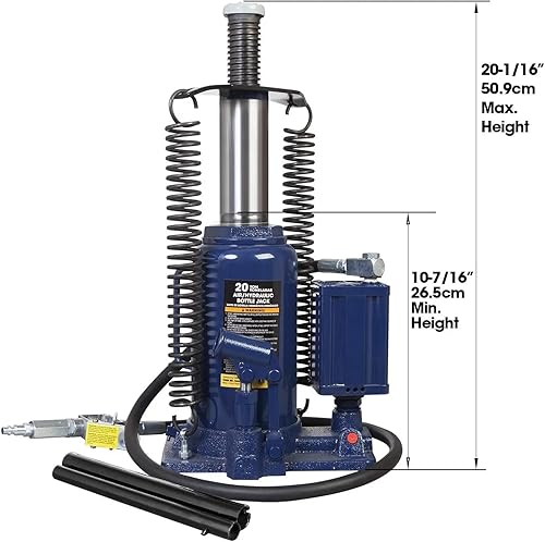 Miniatura 2 de BIG RED Gato hidráulico de botella de coche Torin de 20 toneladas (40,000 libras) para reparación de automóviles y elevación de casa, azul,