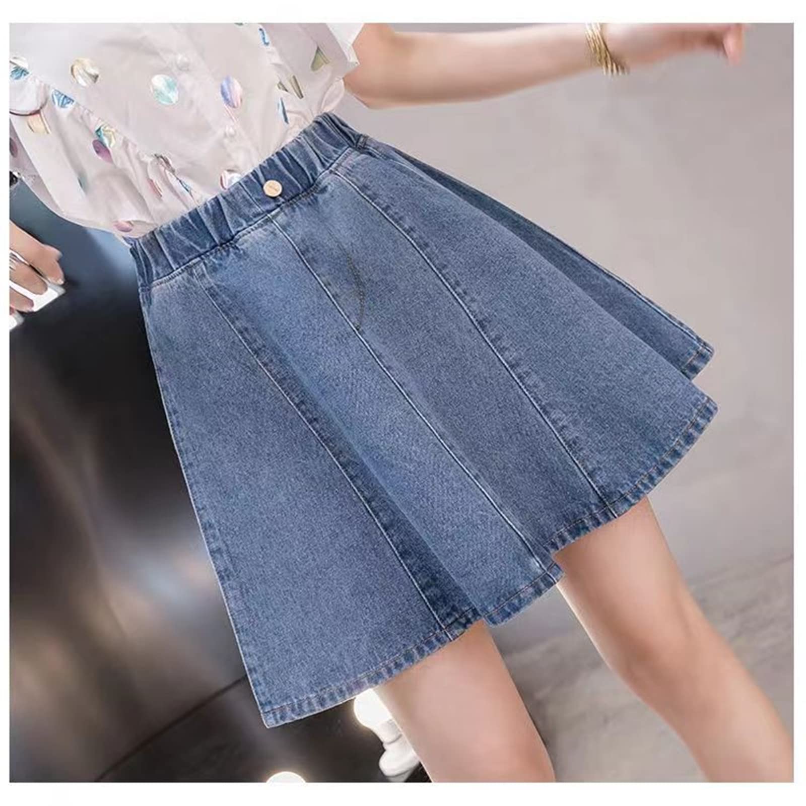 Long Skirt Summer Women Denim Mini Skirt Large Size High Waist Jeans Loose A Line Cotton Ladies Skirts