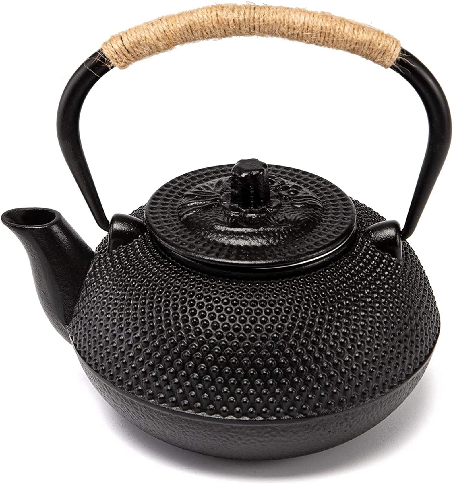 SUSTEAS Teapot Japanese Tetsubin Cast Iron Tea Kettle with Stainless Steel Infuser Black 900ml