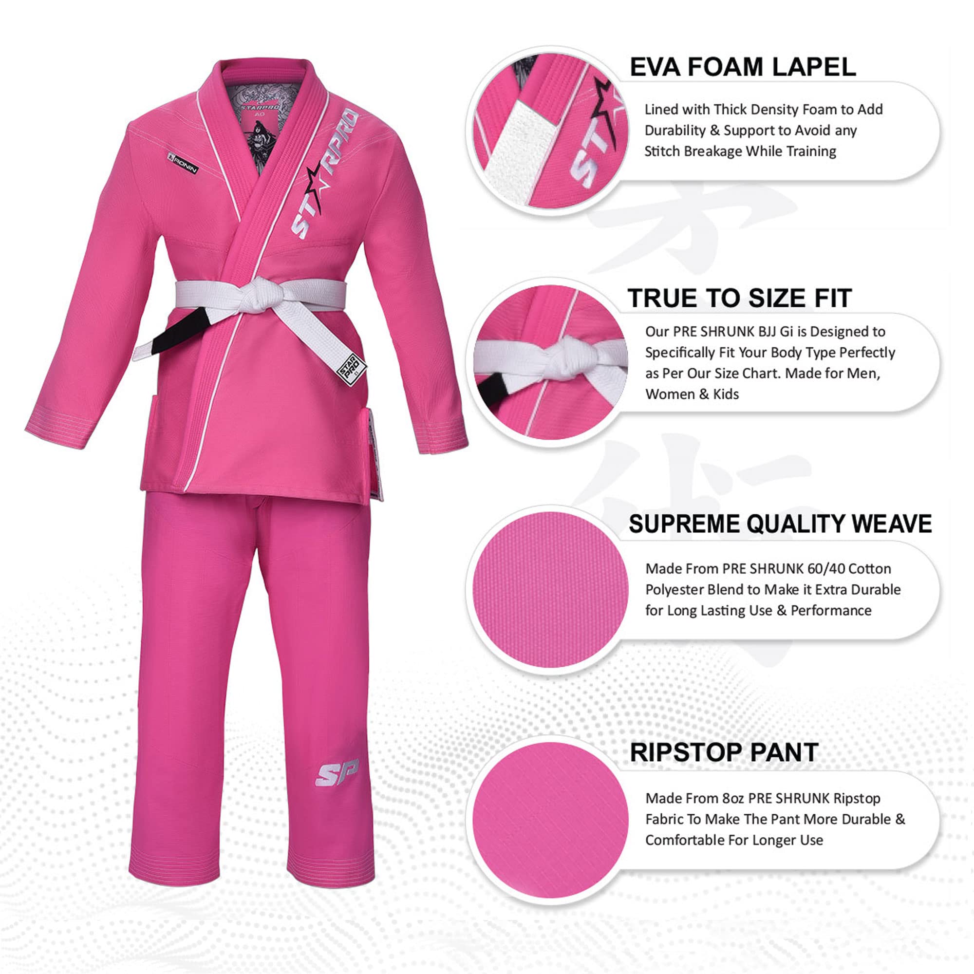 Starpro | Ronin Preshrunk Premium Jiu Jitsu, BJJ Gi | Diverses tailles et couleurs | Jujitsu Gi, Lightweight BJJ Gi, Jiu Jitsu Gi, Juijitsu Gi, Gi BJJ, BJJ Gi Men