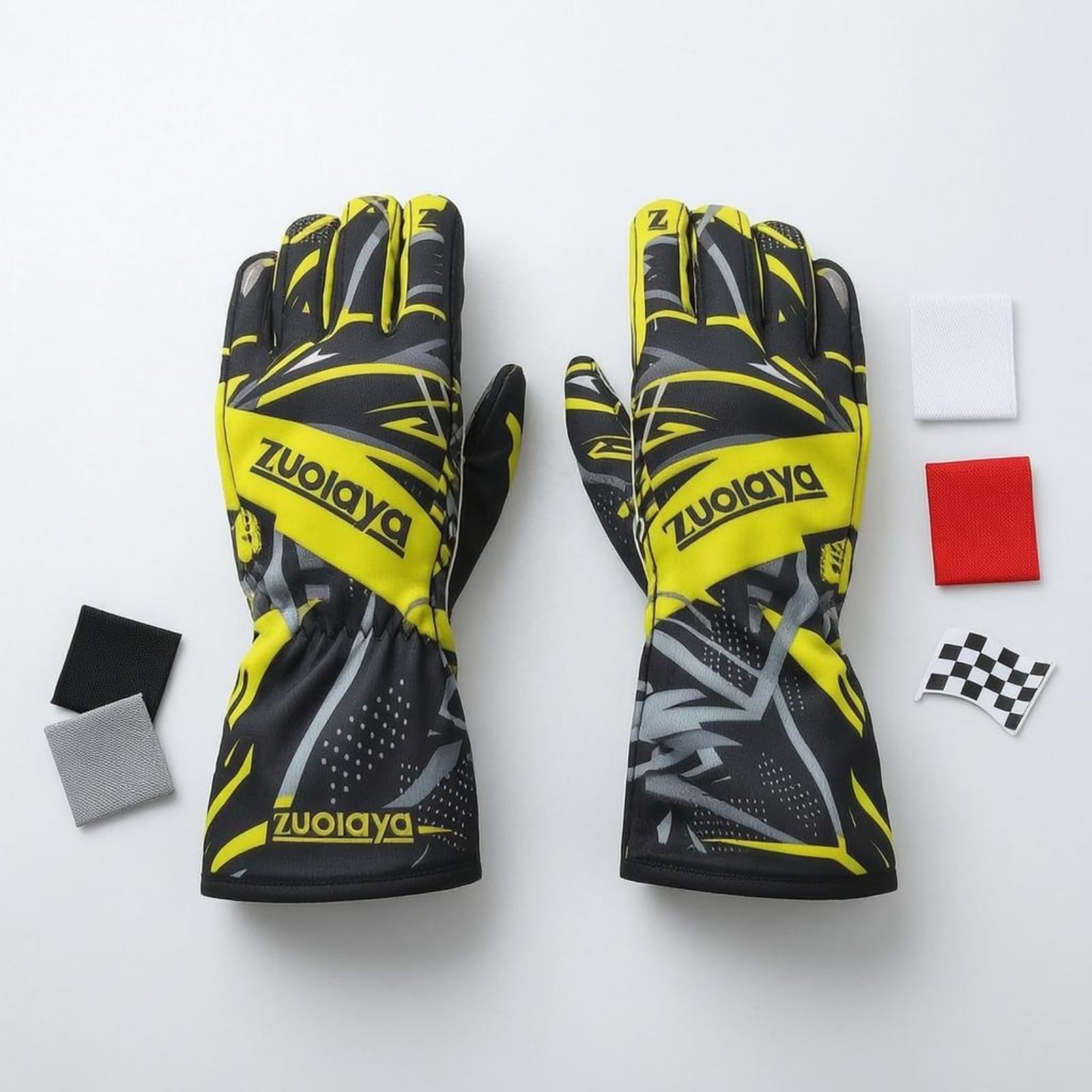 predolo Gants Karting Grip Silicone Gant Karting Imprimé Géométrique Gant Course