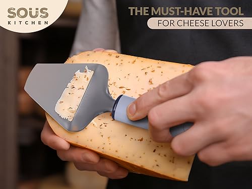 Miniatura 5 de Cortador de queso de mano, cepilladora de quesos con hoja de acero inoxidable ultraafilada, cortador de quesos antiadherente y de grado alimenticio,