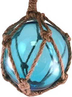 Red de pesca de vidrio japonés, flotador de pesca Tiki decoración, color azul claro