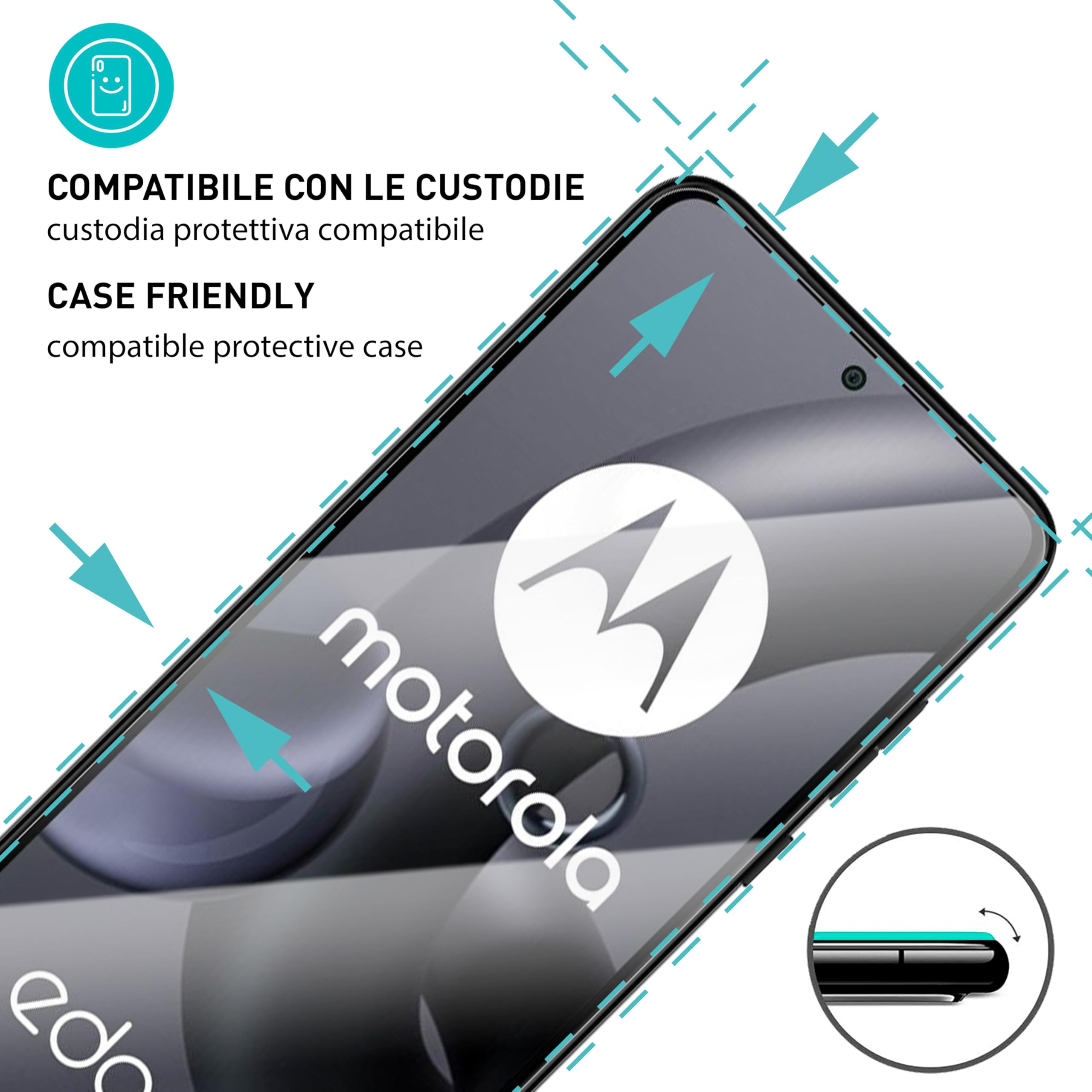 Smartect Vetro Temperato Per Motorola Edge 30 Neo (3 Pezzi) – Pellicola 9H HD, 0,3 Mm, Anti Graffio, Anti Impronta, Copertura Completa