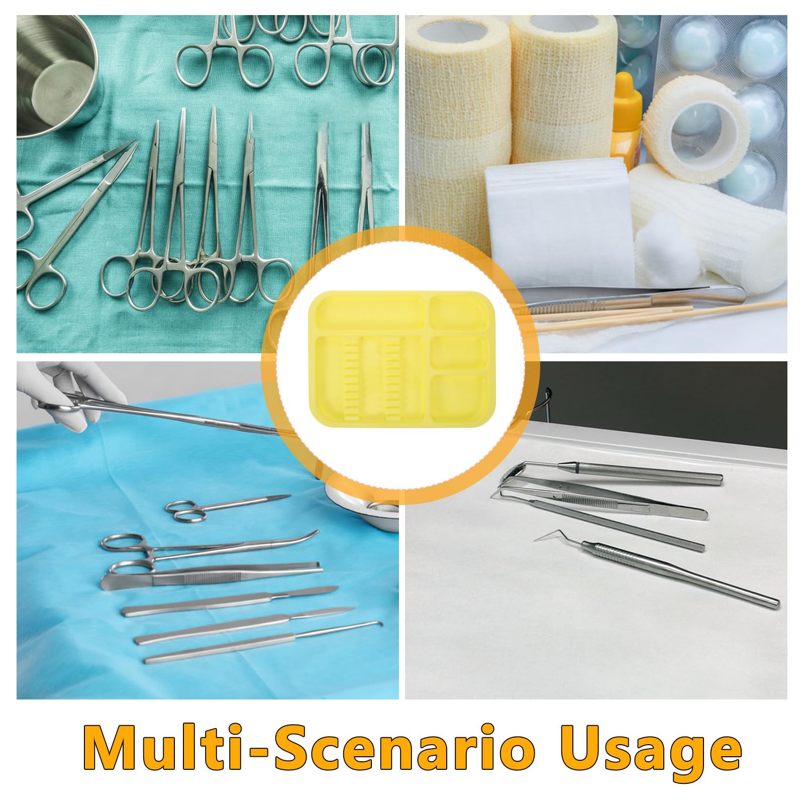 Plateaux Compartimentés Organisateur Polyvalent et Élégant en Plastique Pp Lot de 2 pour Instruments pour Rangement et Conservation