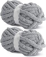 Vista 81 de Hombys Hilo de felpilla gruesa verde salvia para tejer a ganchillo y tejer, hilo grueso y esponjoso súper voluminoso para tejer a mano manta, hilo