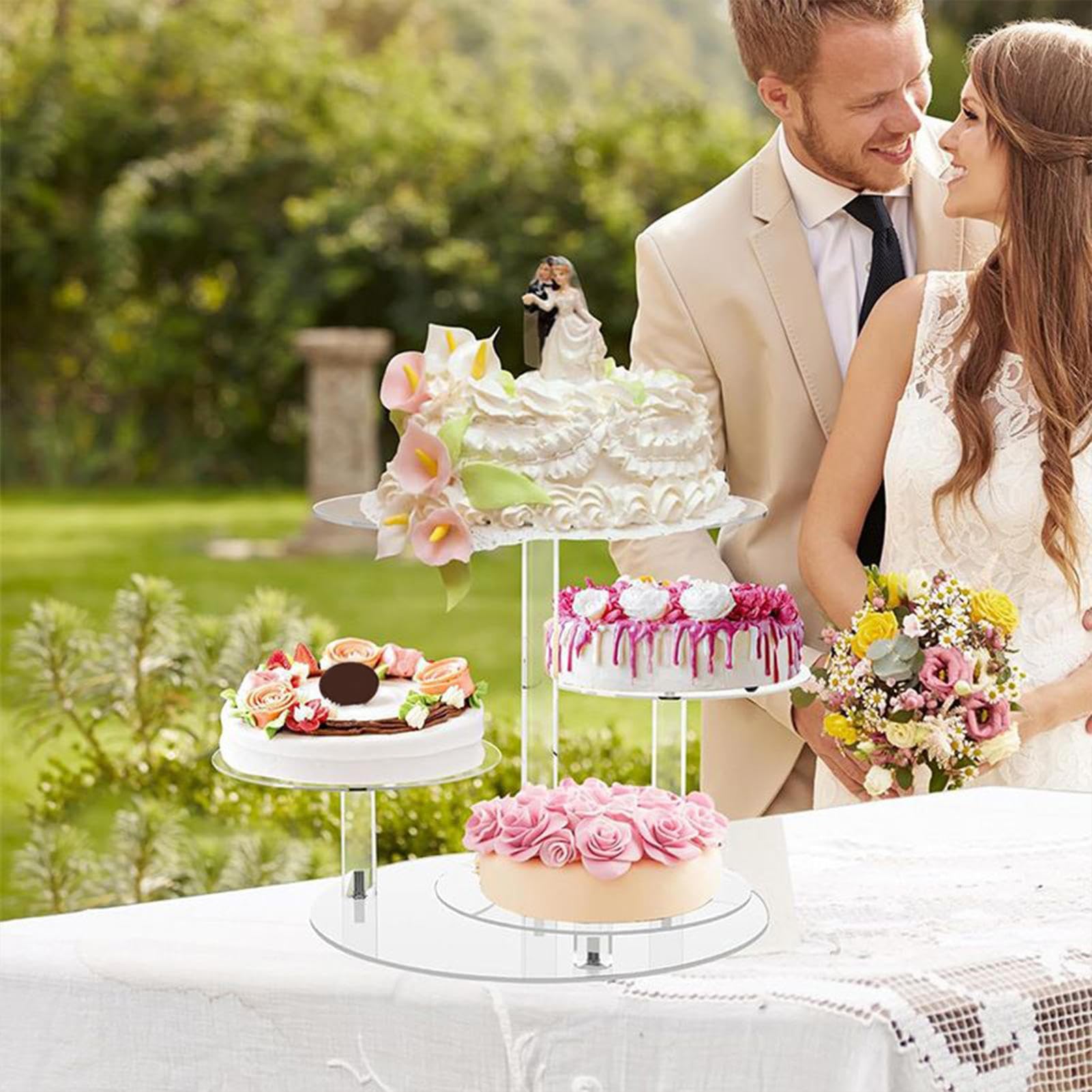 Supporto Torre Per Cupcake Display In Acrilico A 4 Livelli Stile Moderno