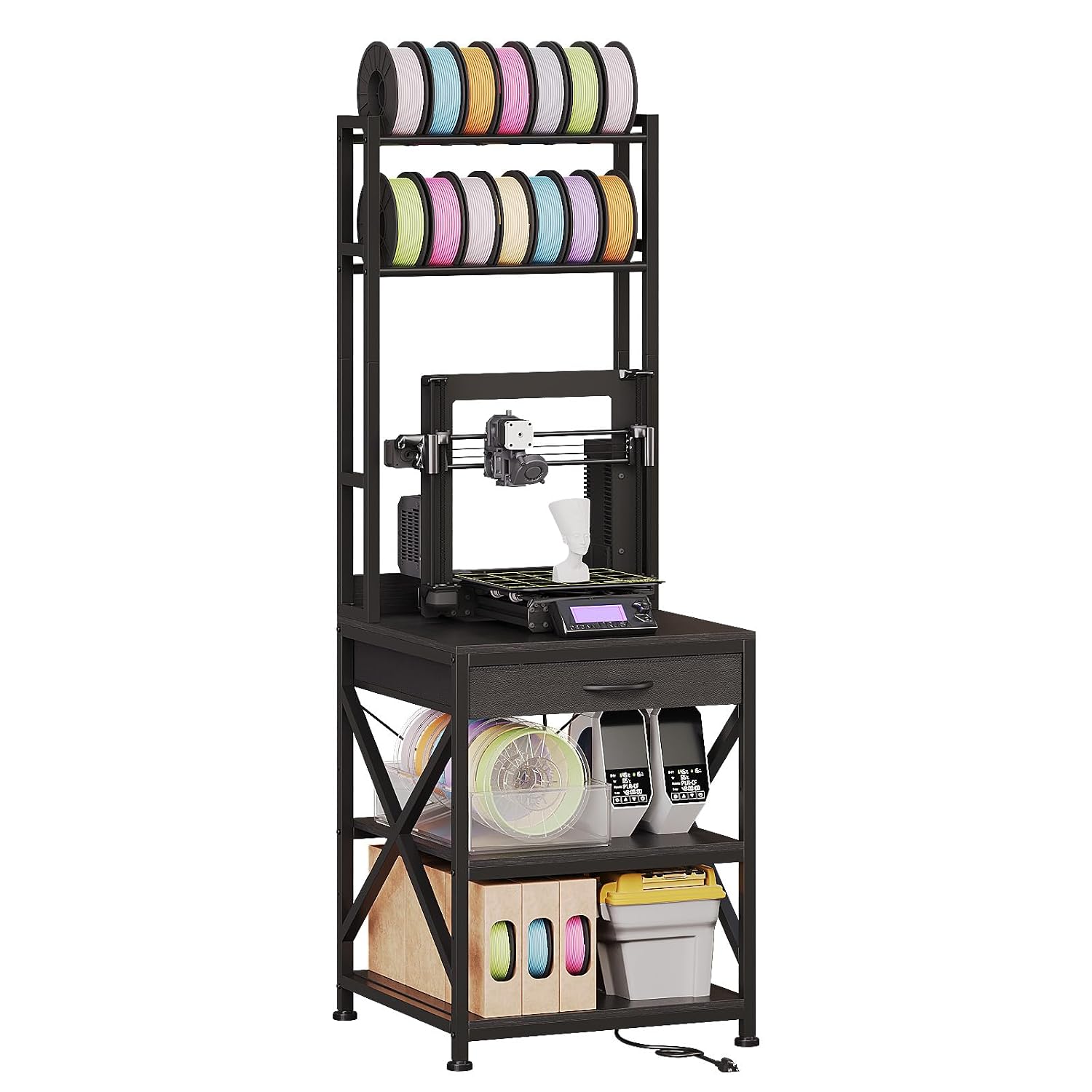 3D Printer Stand with Filament Storage, Heavy Duty 3D Printer Table