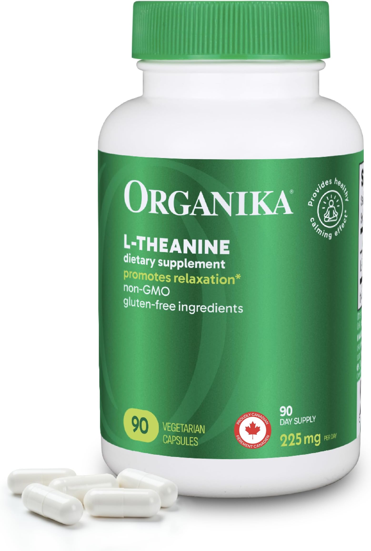Organika L-Theanine- Relaxation Promotion, Stress Support, Pure Natural Source, Calm Energy- 90vcaps