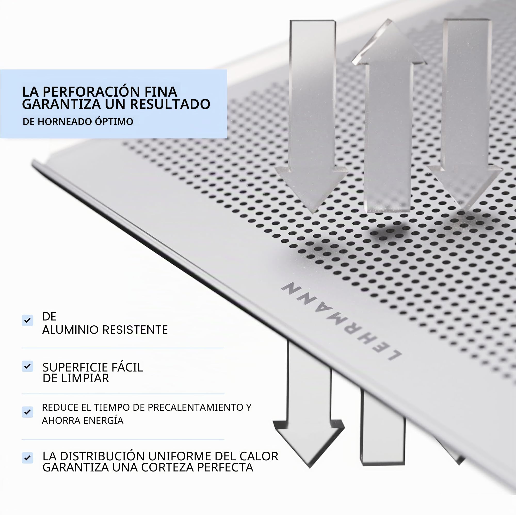 LEHRMANN Bandeja perforada (3 piezas) 45 x 35 cm placa para la panadería bandeja para horno Compatible con/reemplazo para MIWE WIESHEU BONGARD ELOMA/Siemens Bosch Neff