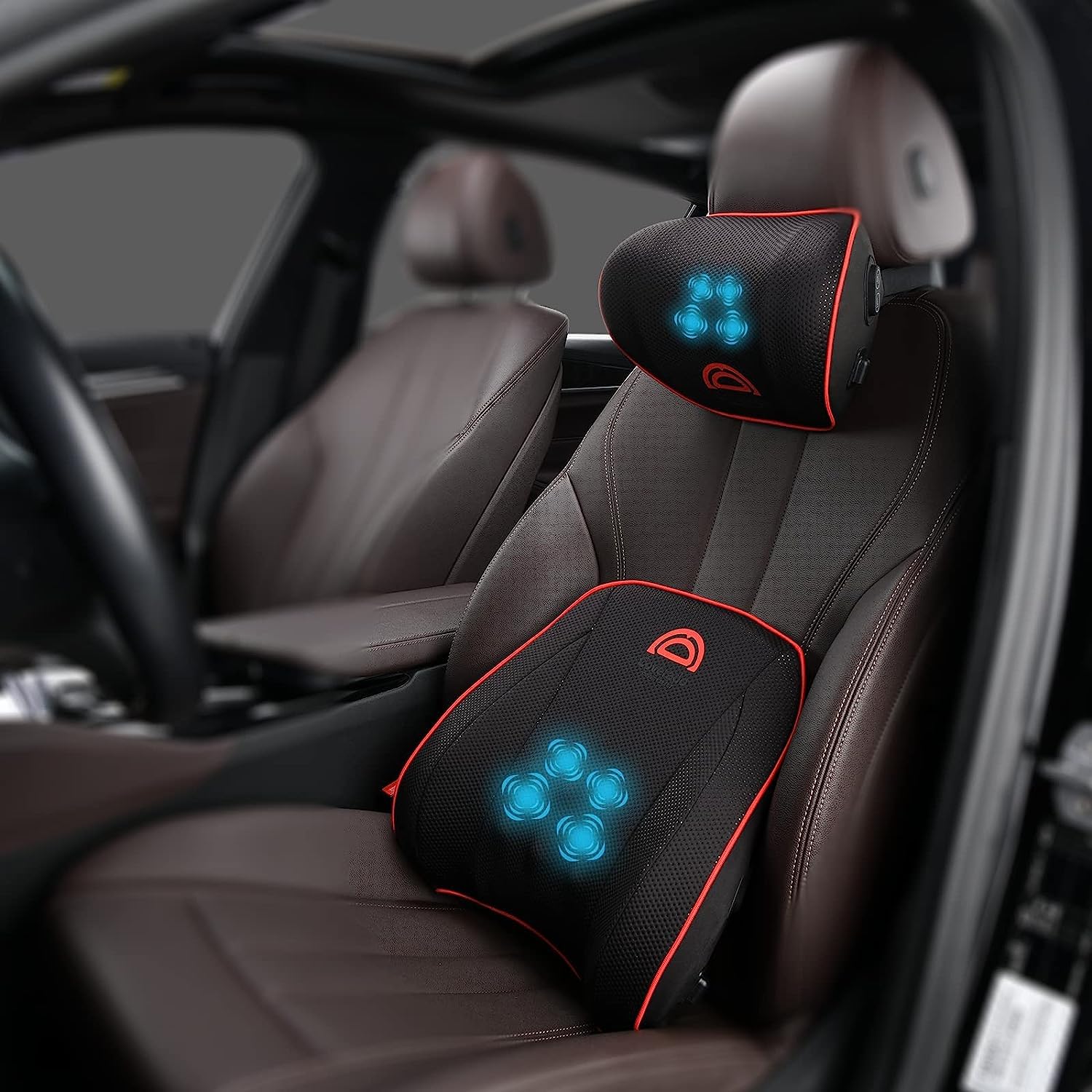 Photo 1 of Coverado Interior Combo | Back Neck Massager & Universal Seat Covers | Lumbar Support Pillow