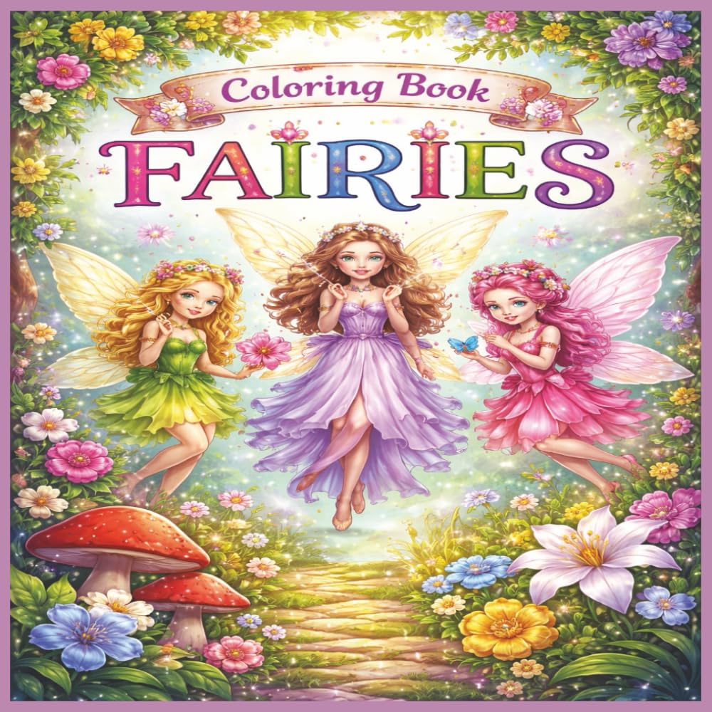 Fairy Coloring Book for Kids.: Magical Fairy Princess Coloring Pages for Girls Ages 4–8 | Cute Fairies, Fantasy Scenes & Enchanted Fun.
