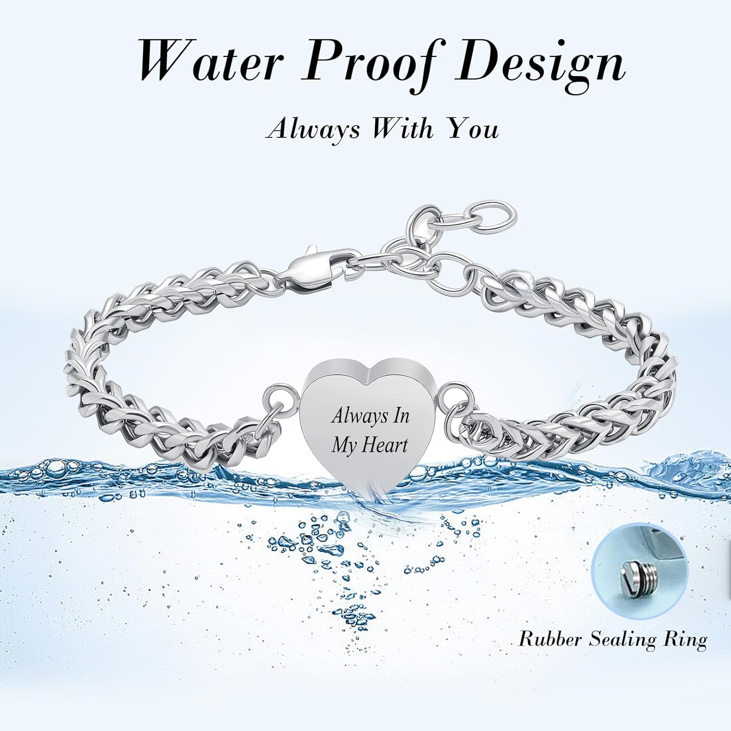 zeqingjw Heart Cremation Memorial Urn Bracelet for Ashes for Women Stainless Steel Adjustable Keepsake Bangle Cremation Memorial Ash Jewelry - Image 6