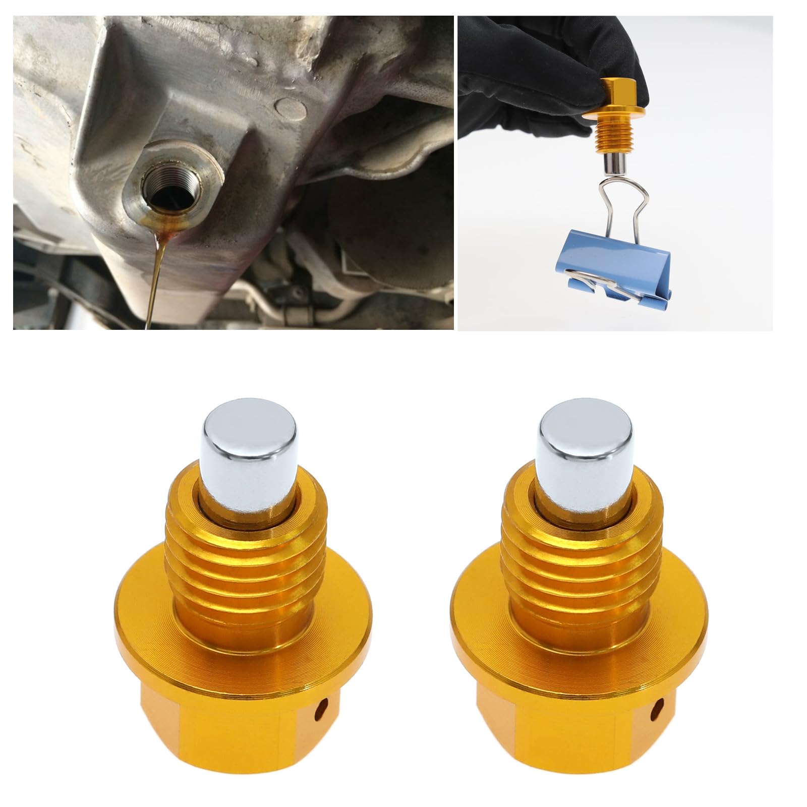 2 sztuki M12 x 1,5 korek spustowy oleju, część zamienna kompatybilna z BMW E90/E92/E93/E46/E39/318/320/325, stop aluminium