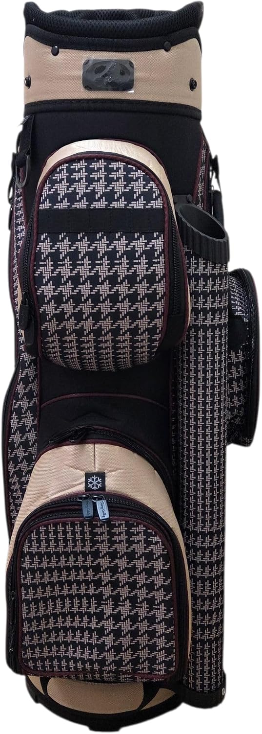 Sassy Caddy Women’s Deluxe Golf Cart Bag – 14-Way Divider, Waterproof, Lightweight (7.5 lbs), Includes Cooler Pocket, Detachable Purse & Rain Hood