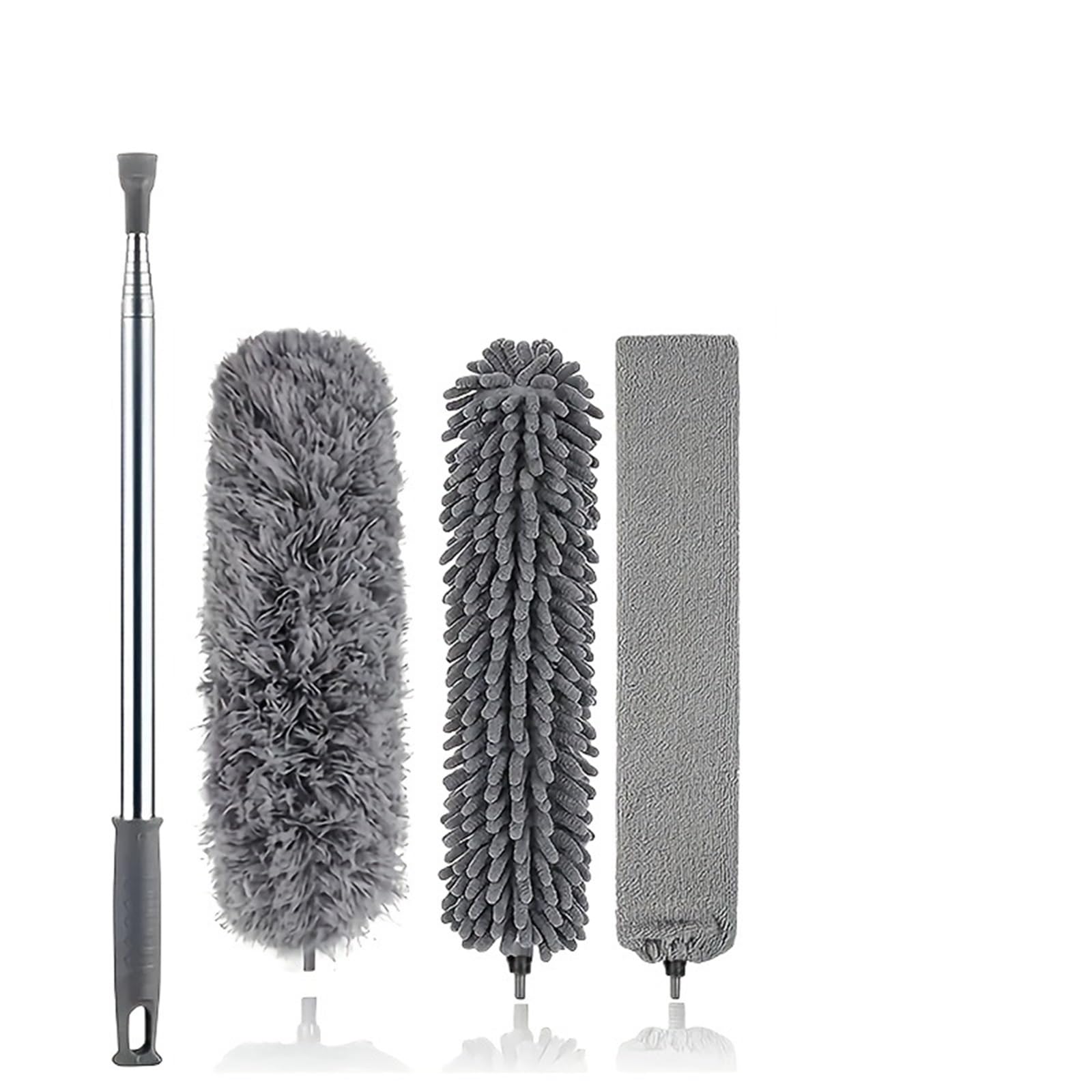 Duster 4-Piece Set Of Dusters For High Ceiling Fans, Spider Webs, Household Electrostatic Dust Removal, Extendable Feather Duster, Retractable Brush, Reusable, Lightweight, For Cleaning Curtains And