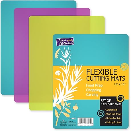 Colorful Thin Flexible Plastic Cutting Board Sheets Set