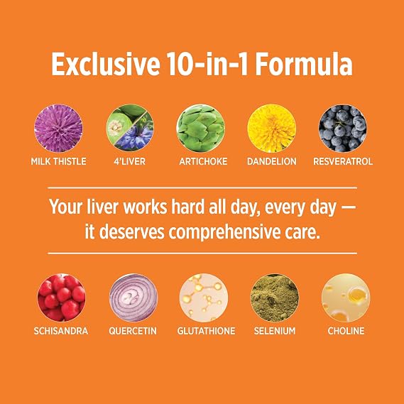 DOCTORS' PREFERRED Liver+ Revive & Restore 10-in-1 Formula with Clinically Validated 4Liver and Milk Thistle | 60 Capsules