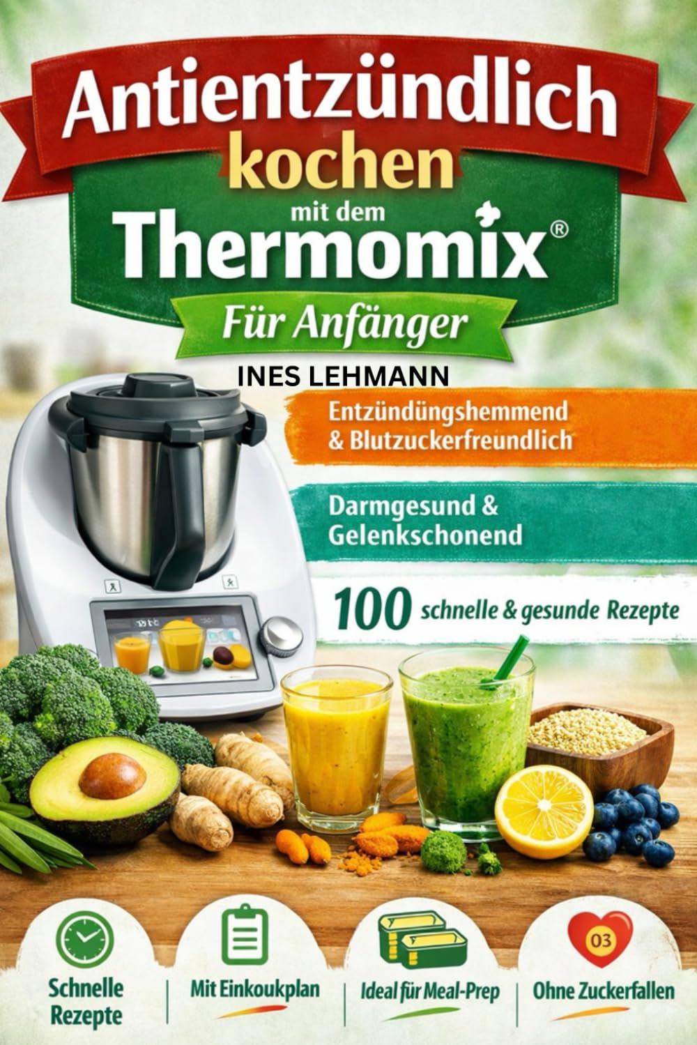 Antientzündlich kochen mit dem Thermomix® – Für Anfänger: 100 einfache Rezepte für weniger Schmerzen, mehr Energie und einen gesunden Alltag