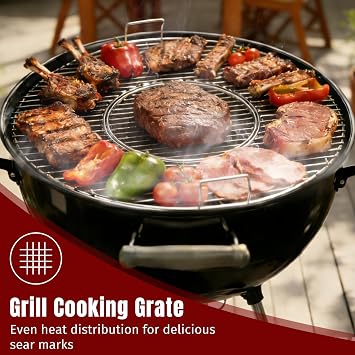 SHINESTAR Grill Grate for 22 Weber Charcoal Grills, Kettle, Performer, Master-Touch, Upgraded 8835 Gourmet BBQ System Hinged Cooking Grate, 21.5x21.5 Inch