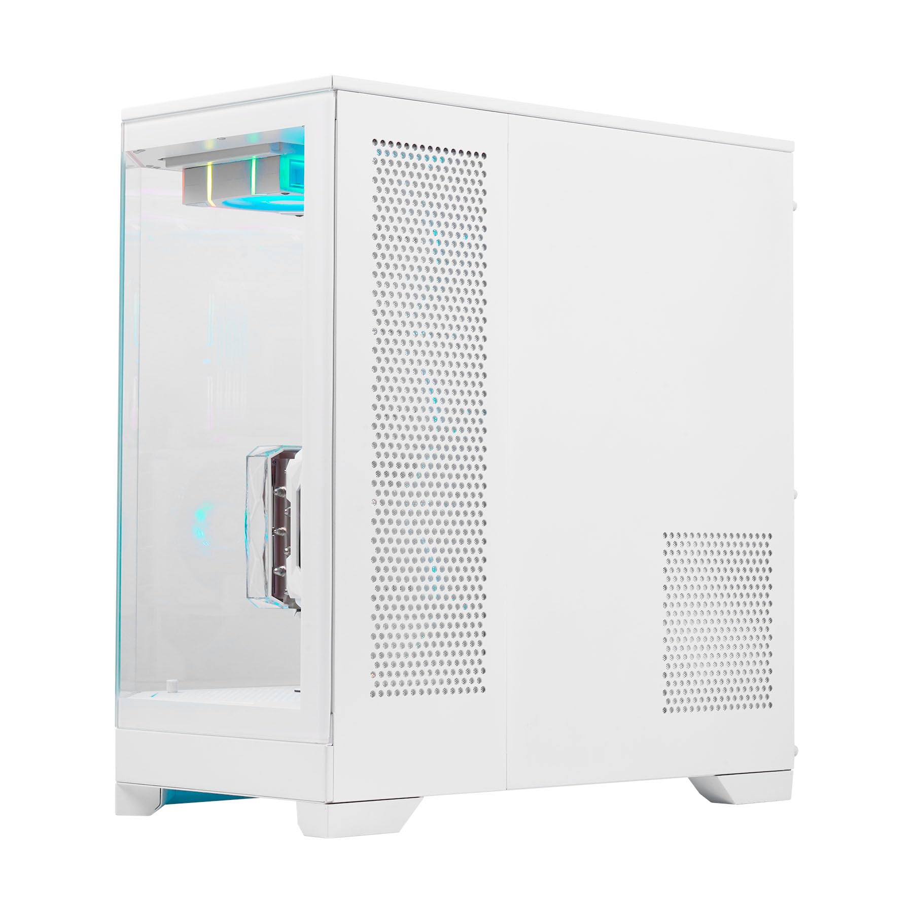 ABYSM Gaming Case PC Gamer Danube SAVA H600 White E-ATX con 3 pannelli in vetro temperato, 4 ventole ARGB da 120 mm, controller, supporto per GPU e cavo riser PCIe 4.0 16x