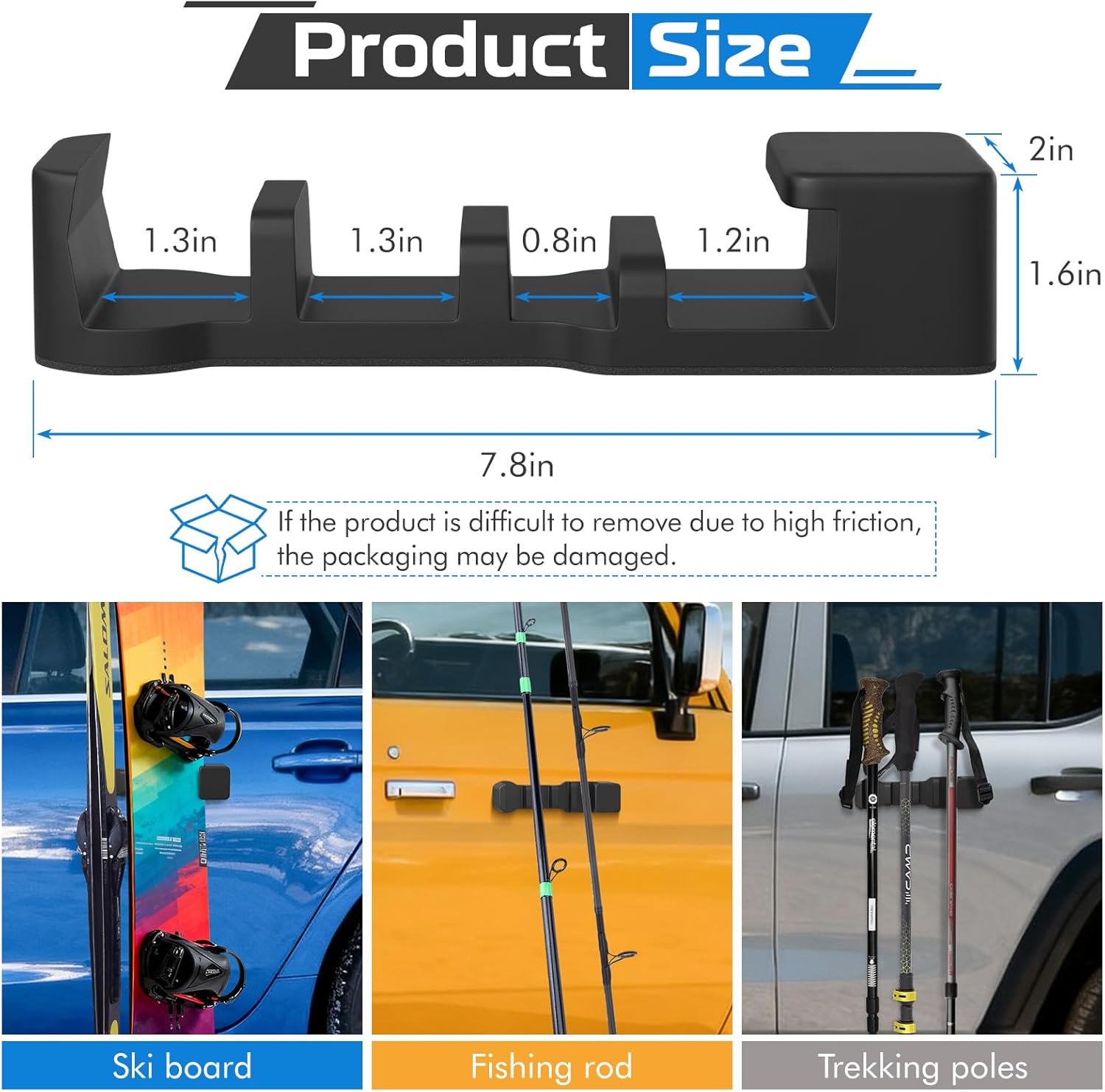 MIPON 2pcs Magnetic Ski Snowboard Vehicle Mountr & Fishing Rod Holde for Car Truck Bed Boat Wall Garage Door,Protection You Vehicle Paint