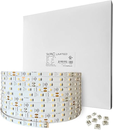 WAC LIGHTING T24-BS2-40-30WT, Basics 24VDC - Cinta LED de luz 3000K 2.4 W por pie, carrete de 40 pies, cortable en campo cada 2 pulgadas, calidad de WAC LIGHTING T24-BS2-40-30WT, Basics 24VDC - Cinta LED de luz 3000K 2.4 W por pie, carrete de 40 pies, cortable en campo cada 2 pulgadas, calidad de
