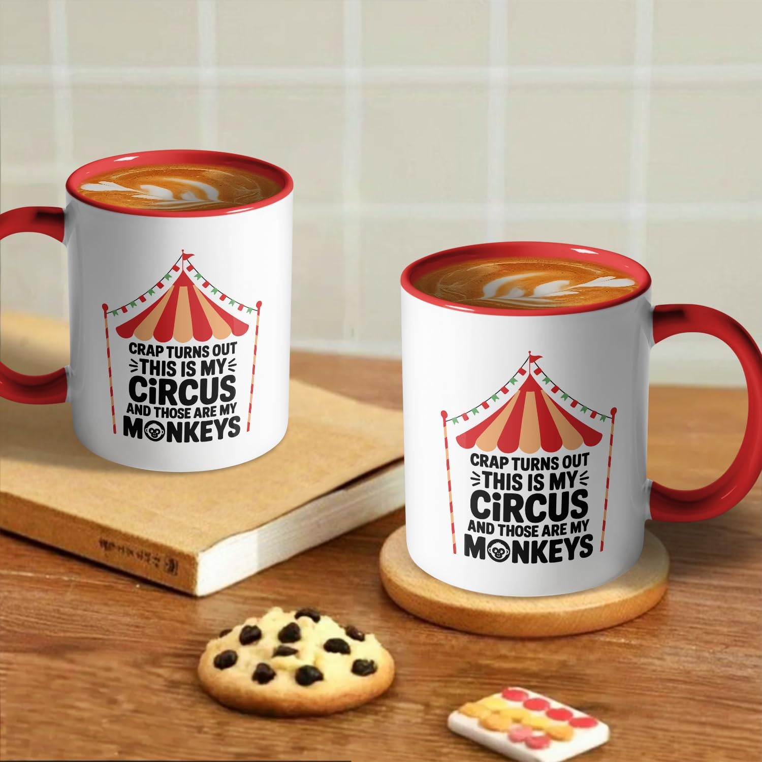 Crap. Turns Out This Is My Circus And Those Are My Monkeys, Funny Coffee Mug, Ceramic Coffee Mug/Tea Cup, Unique Birthday and Holiday Gifts for Coworkers, Friends, Boss - Image 4