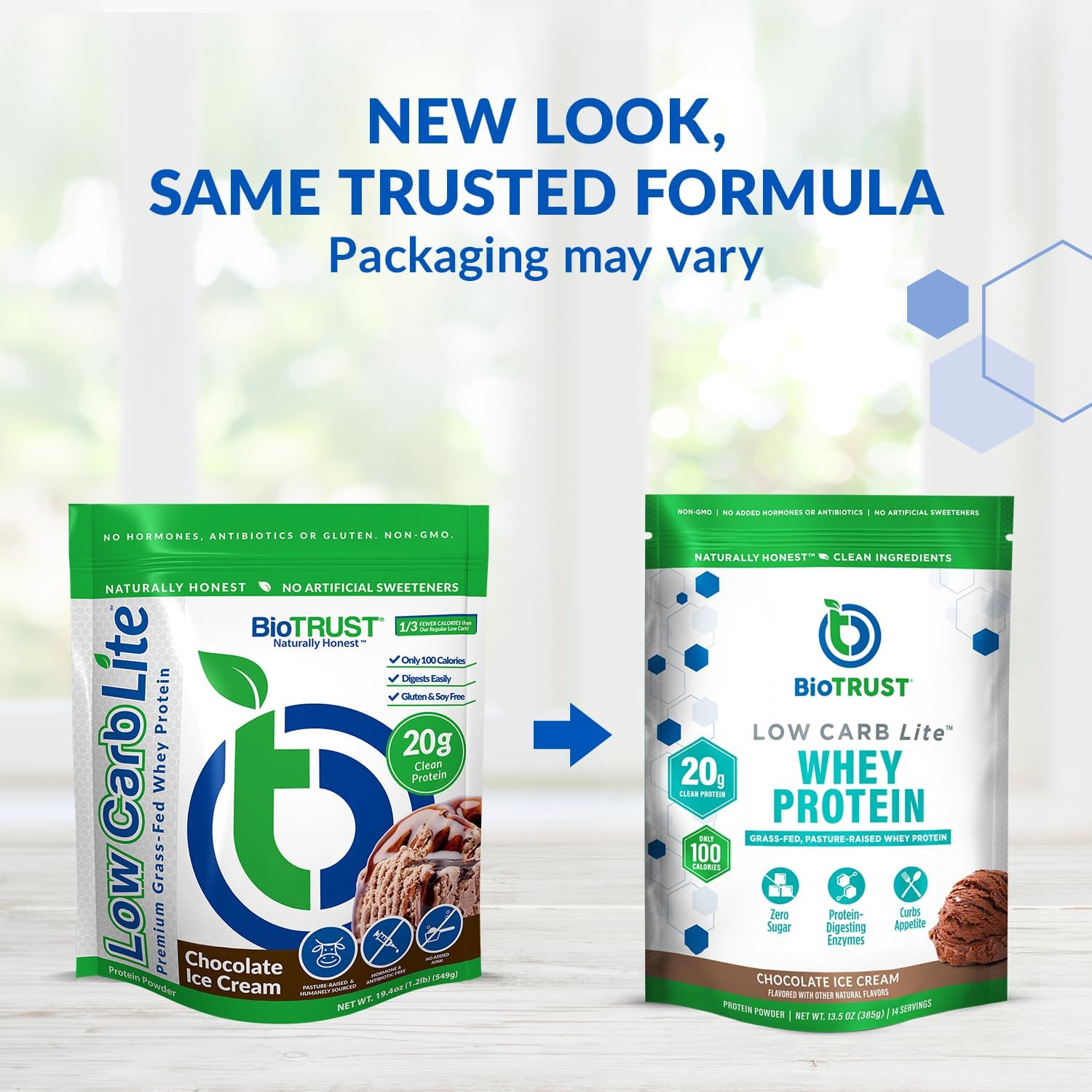 BioTrust Low Carb Lite, 20 Grams of Grass-Fed Whey Protein Isolate, 100 Calories, ProHydrolase Digestive Enzymes, Non-GMO, Free from Soy and Gluten, rBGH-Free (14 Servings) (Chocolate Ice Cream)