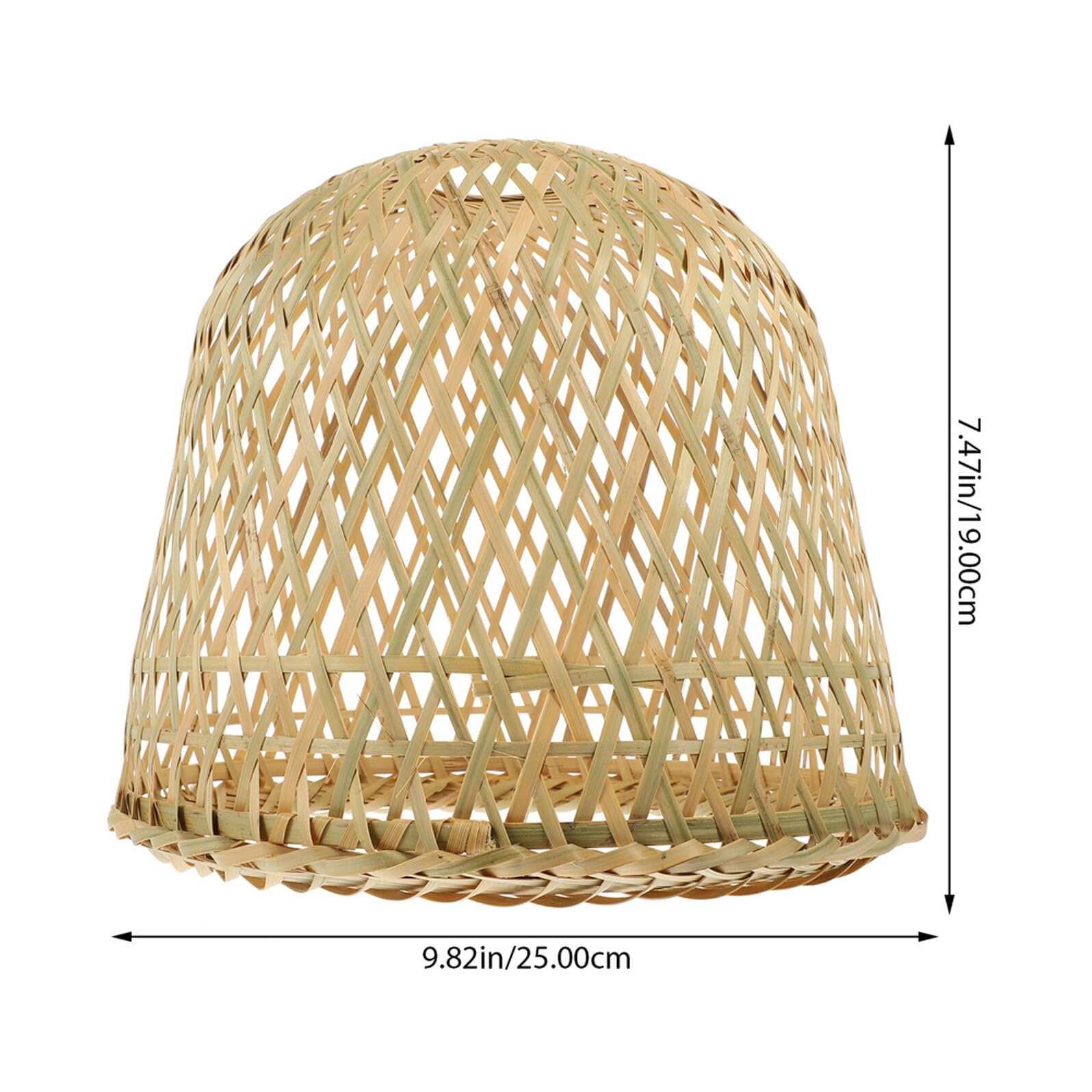 Paralume Apertura 4.2cm 2 Pezzi Stile Rustico in Bambù Intrecciato Leggero Copri Lampada da Sospensione per Adatto per Lampadine Illuminazione Domestica