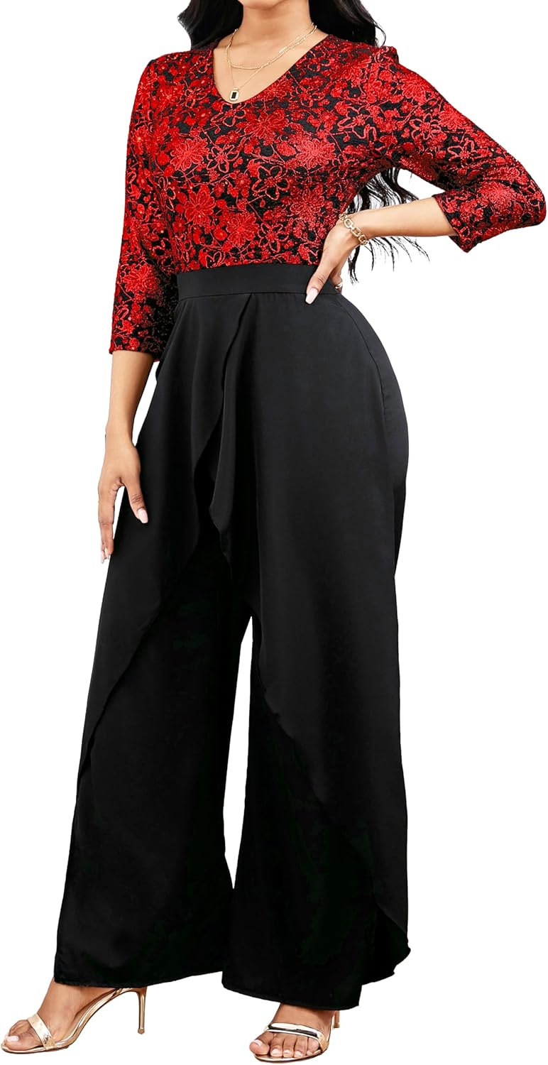 Yiershu Women Elegant jumpsuits Long Split Pants Cocktail silk jumpsuits - Image 3
