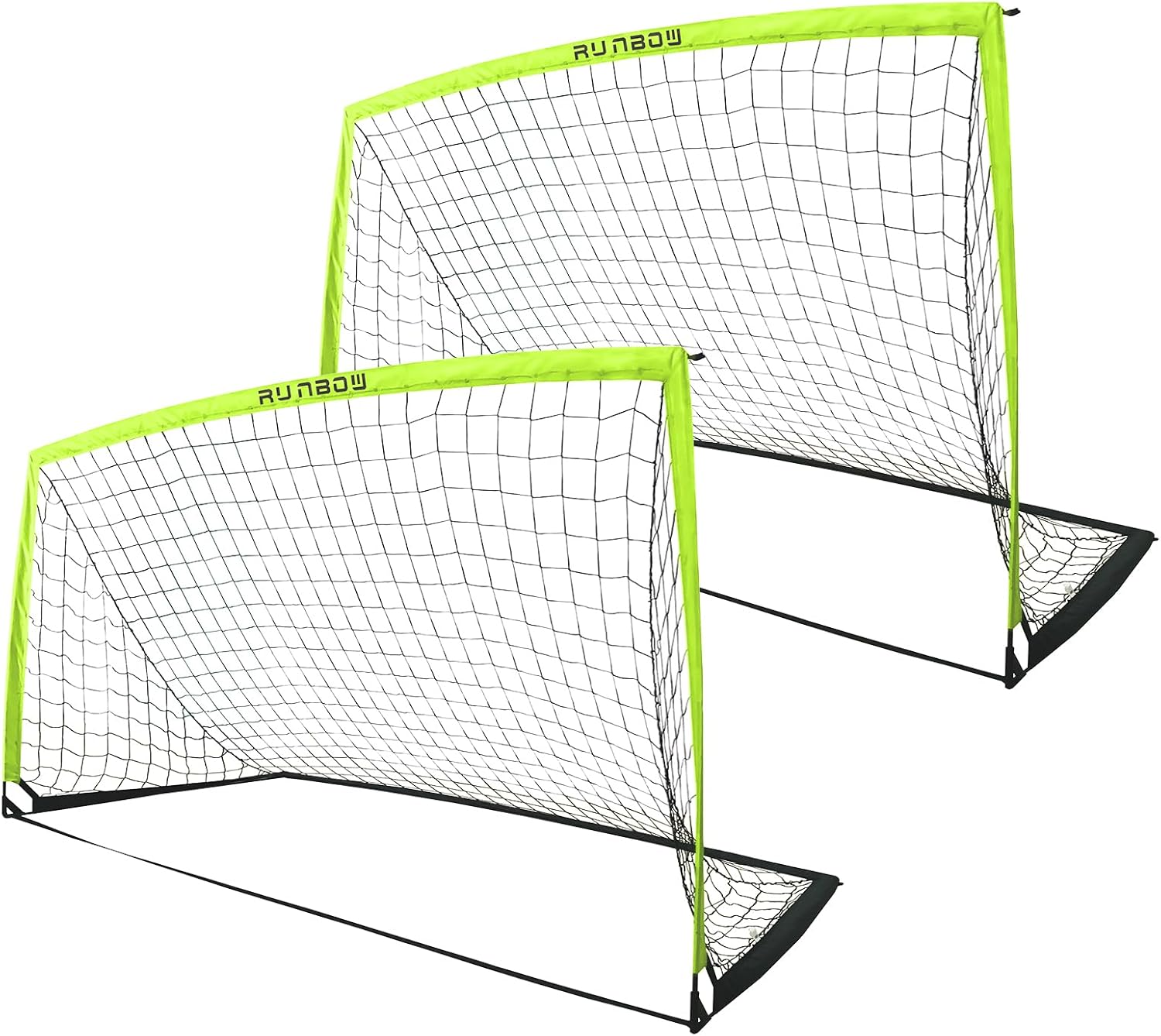 RUNBOW 9x5 FT Kids Soccer Goal with Carry Bag, Portable Folding Soccer Net for Backyard Training, Indoor/Outdoor Use for Youth and Adults