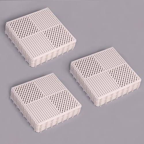 Miniatura 7 de Paquete de 18 baldosas modulares entrelazadas antideslizantes de drenaje para áreas resbaladizas como ducha, piscina, sauna, patio, barco, 12 x 12