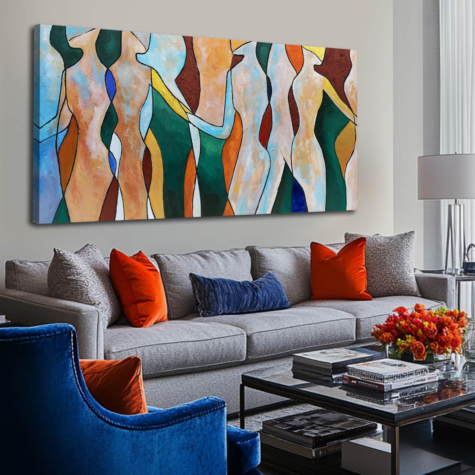 View 1 of *** STOCK PHOTO REFERENCE ONLY ***
Ocevarin Abstract Canvas Wall Art - 29x58 Inch
