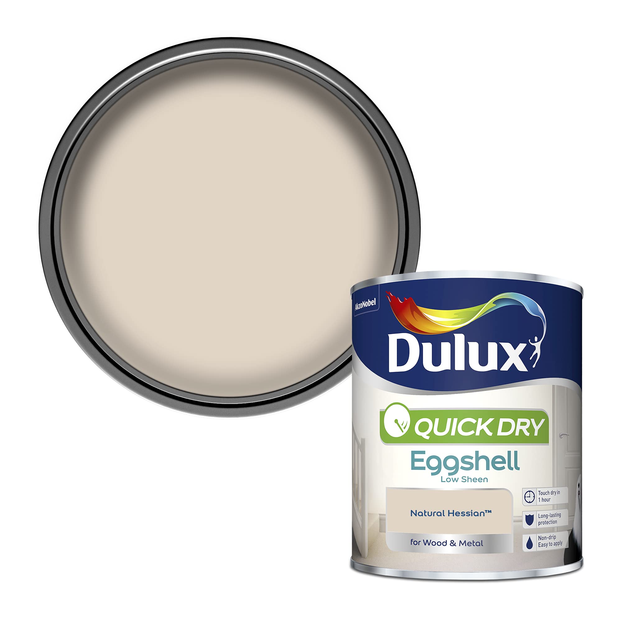 Dulux Quick Dry Eggshell Paint - Natural Hessian - 750 ml (Pack of 1)