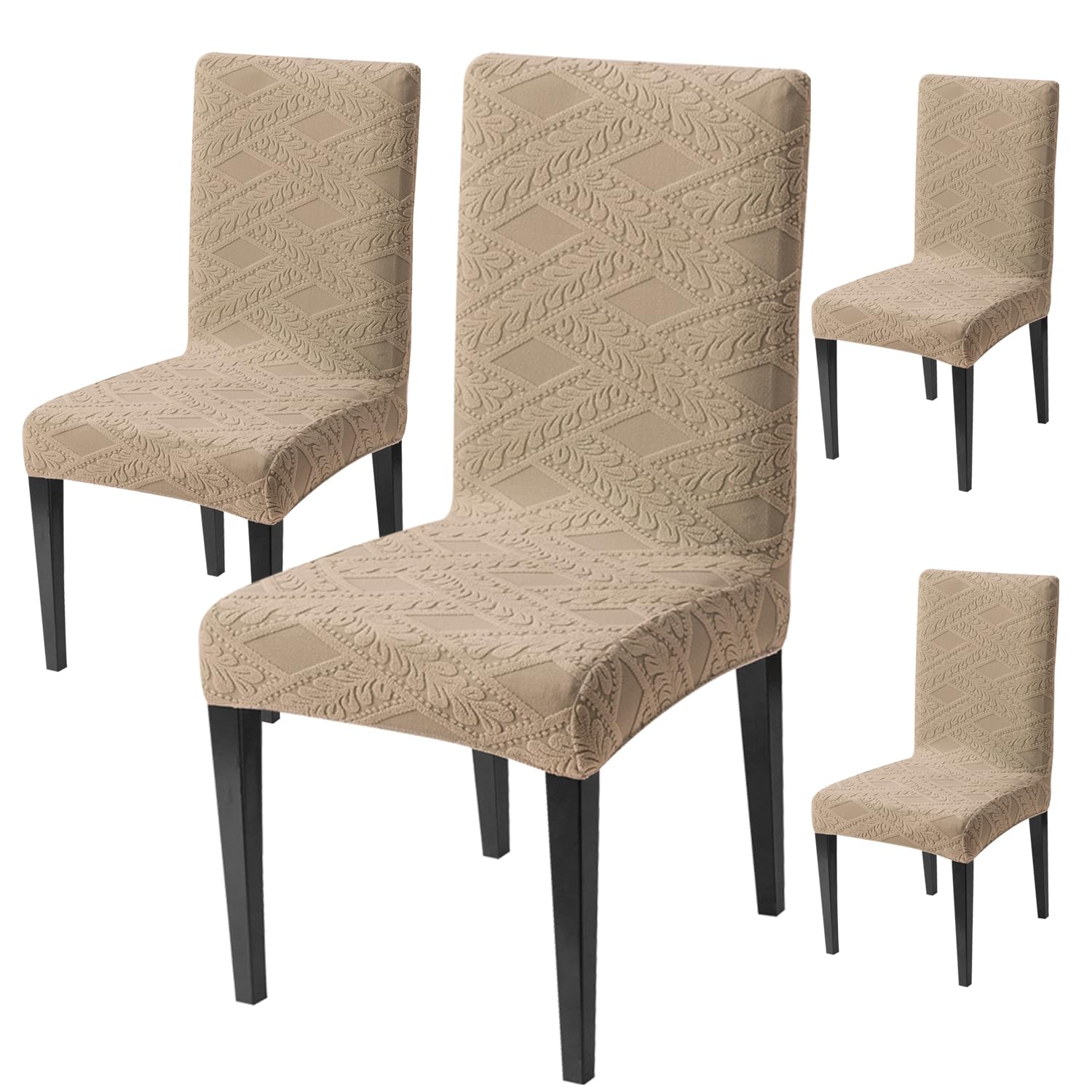 Stretchable Chair Covers - Green Jacquard Dining Covers -20