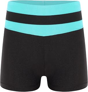 Nyeemya Kids Girls Basic Stretchy Sports Booty Short Boy-Cut Bottom Ballet Dance Yoga Hot Pants Swimwear Swimming Trunks