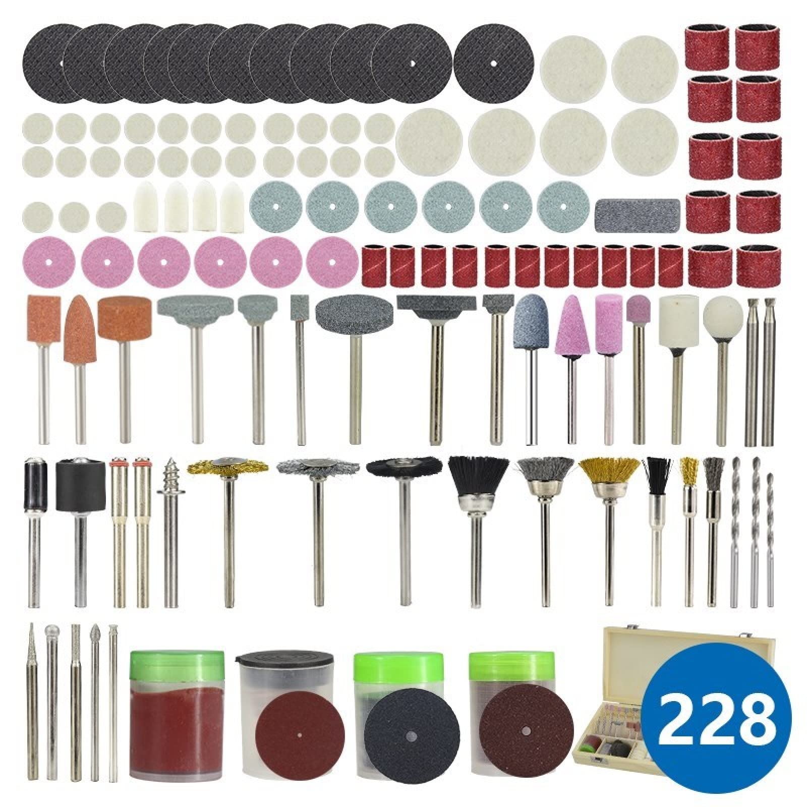 228pcs Rotary Tool Accessories Kit For Cutting Grinding Sanding Carving Polishing Tool Abrasive Tools