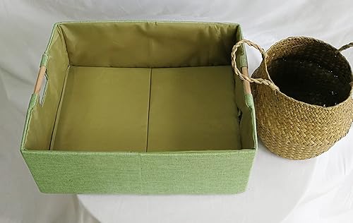 Miniatura 5 de Contenedor de almacenamiento para estantes, cestas rectangulares para armario, caja plegable con asas, color gris, cajas de almacenamiento para