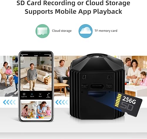 Miniatura 4 de Mini cámara espía WiFi mejorada 2025, cámara oculta, pequeña cámara inalámbrica para niñera real 1080P con visión nocturna para seguridad interior,