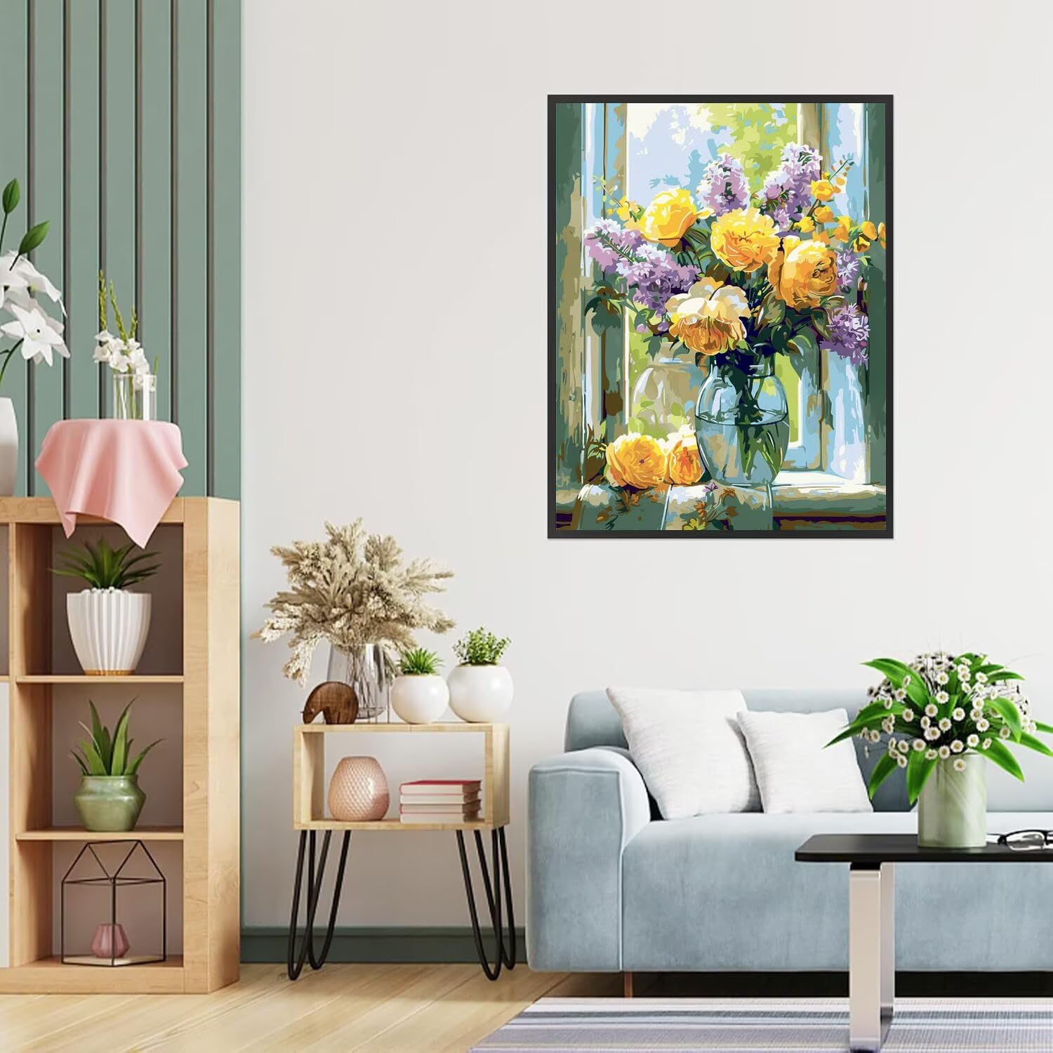 Dipingere con i Numeri Adulti Autunno, Fiori Dipingere con i Numeri Bambini DIY Kit, Set Premium con Pennelli, Decorazione Casa & Creativo Regalo di Compleanno, Attività di Tempo libero 70x95cm z-356